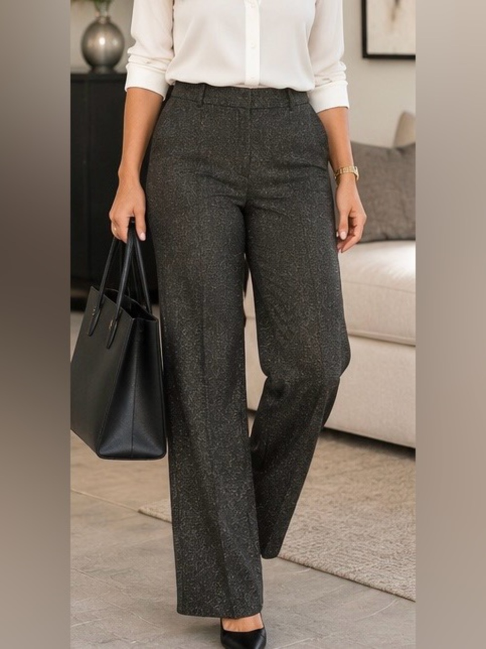 Express Editor Women's Dress Pants in Dark Gray charcoal 4